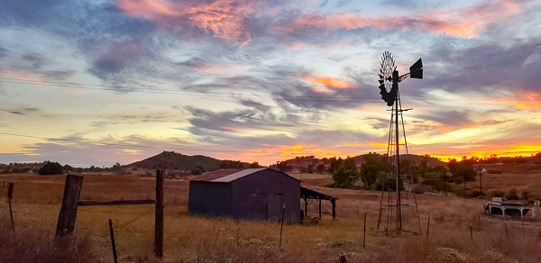 Shed and wind mill